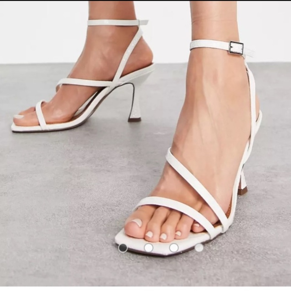 White strappy heels